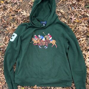 Polo by Ralph Lauren Dark Green Hoodie with Polo Player Design